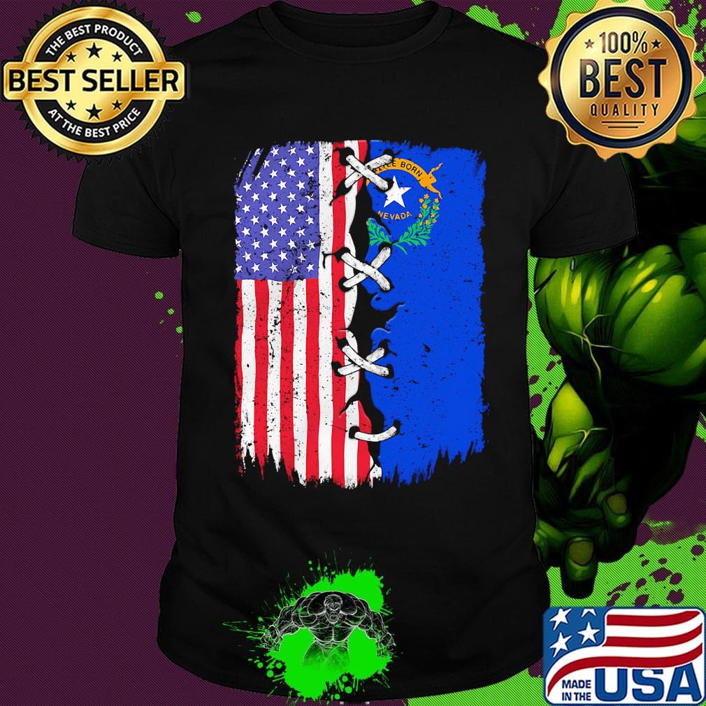 Nevada and American flag independence day shirt