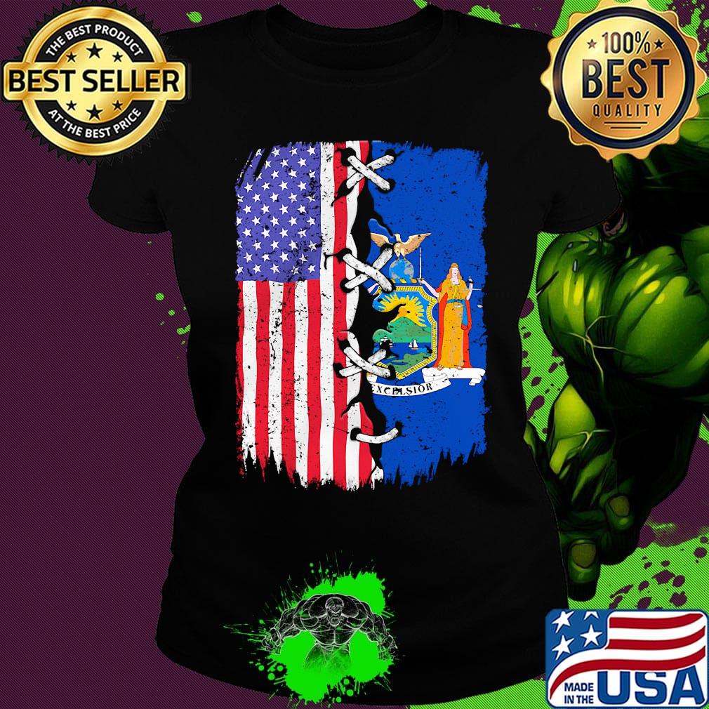 New York and American flag independence day s Ladies tee New York and American flag independence day s Ladies tee