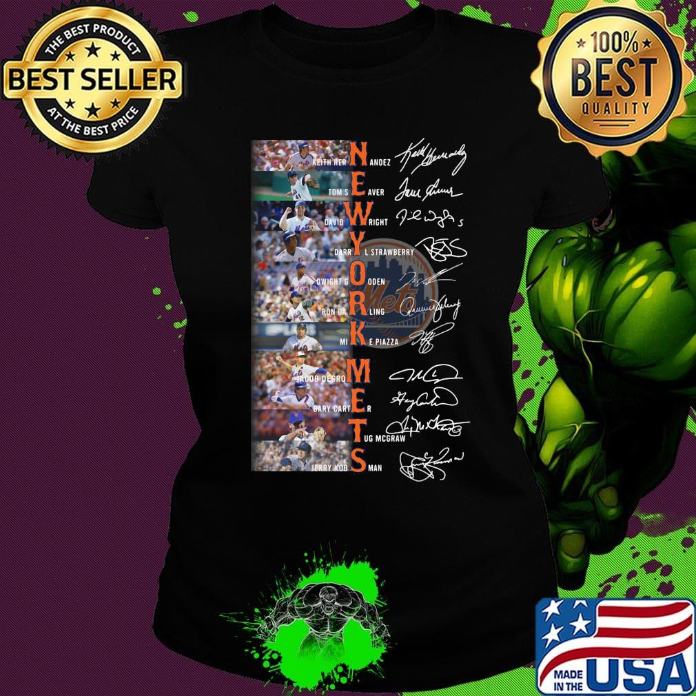 New york mets football team players signatures s Ladies tee New york mets football team players signatures s Ladies tee