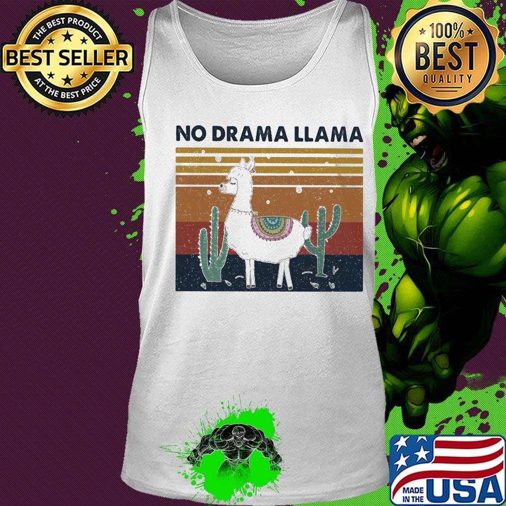 No Drama Llama Cactus Vintage Retro Shirt Tank top No Drama Llama Cactus Vintage Retro Shirt Tank top