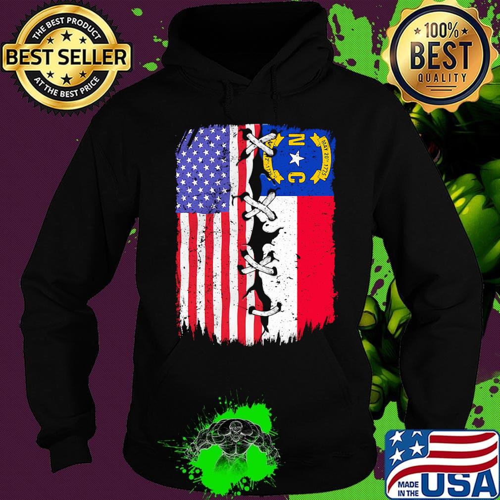 North Carolina and American flag independence day s Hoodie North Carolina and American flag independence day s Hoodie