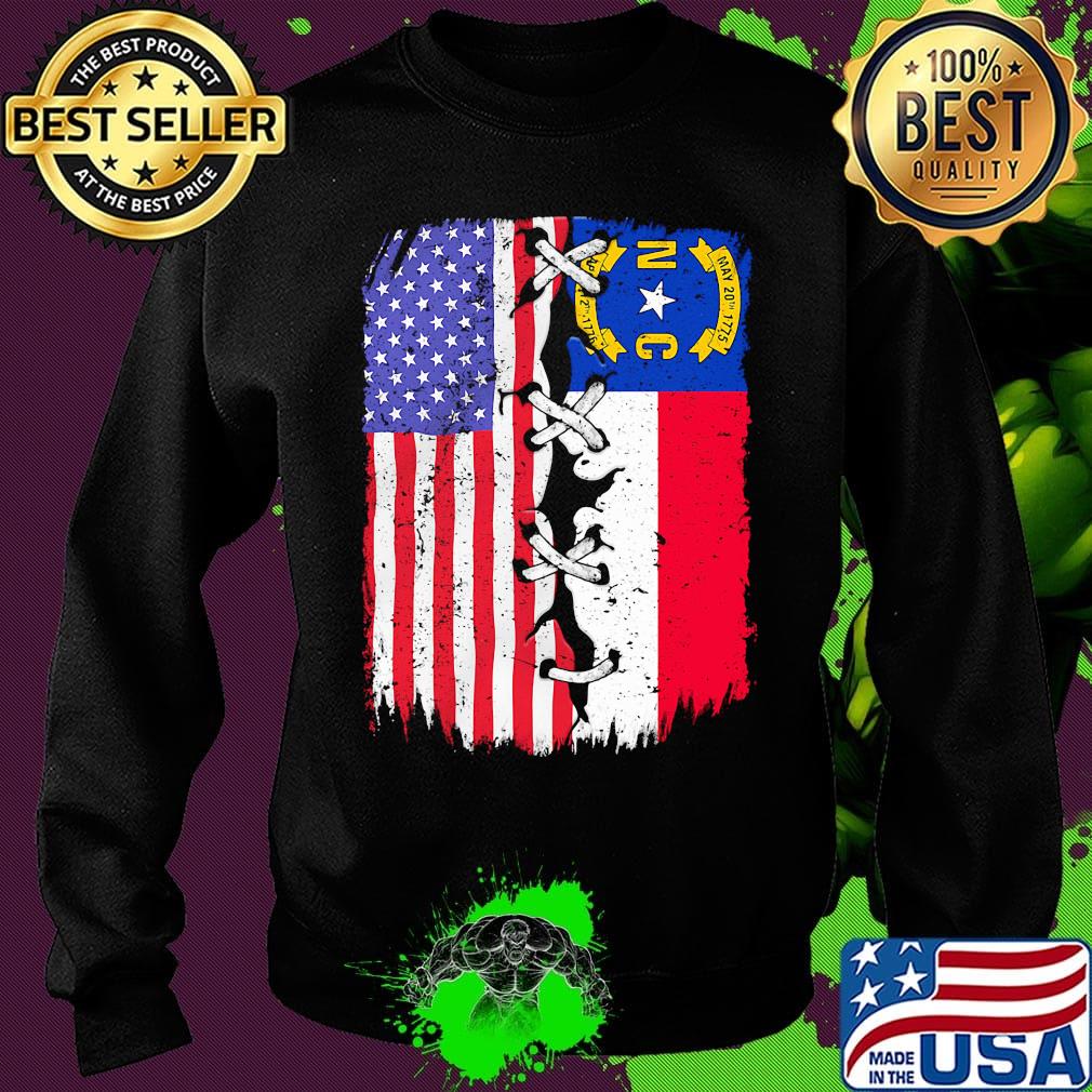 North Carolina and American flag independence day s Sweater North Carolina and American flag independence day s Sweater