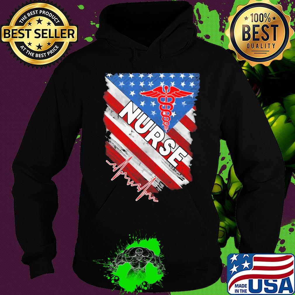 Nurse heartbeat american flag independence day s Hoodie Nurse heartbeat american flag independence day s Hoodie