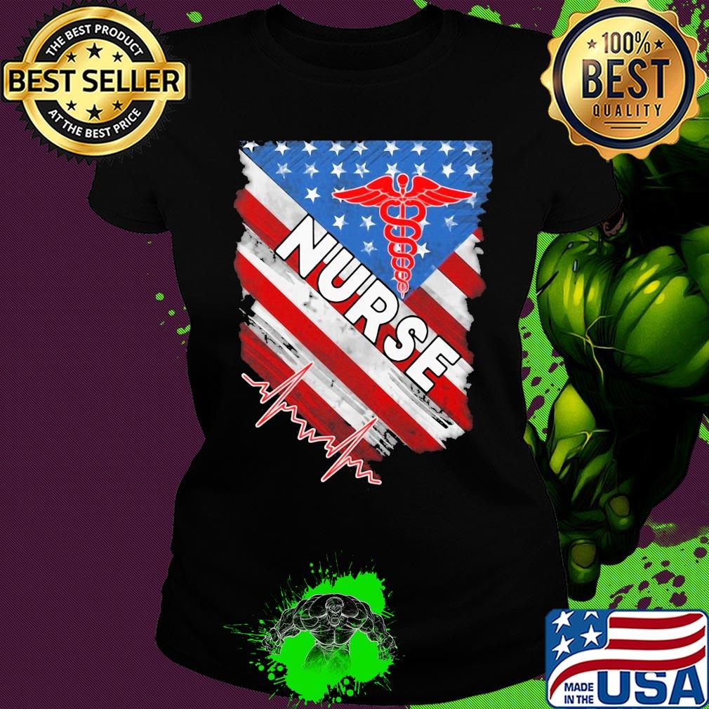 Nurse heartbeat american flag independence day s Ladies tee Nurse heartbeat american flag independence day s Ladies tee