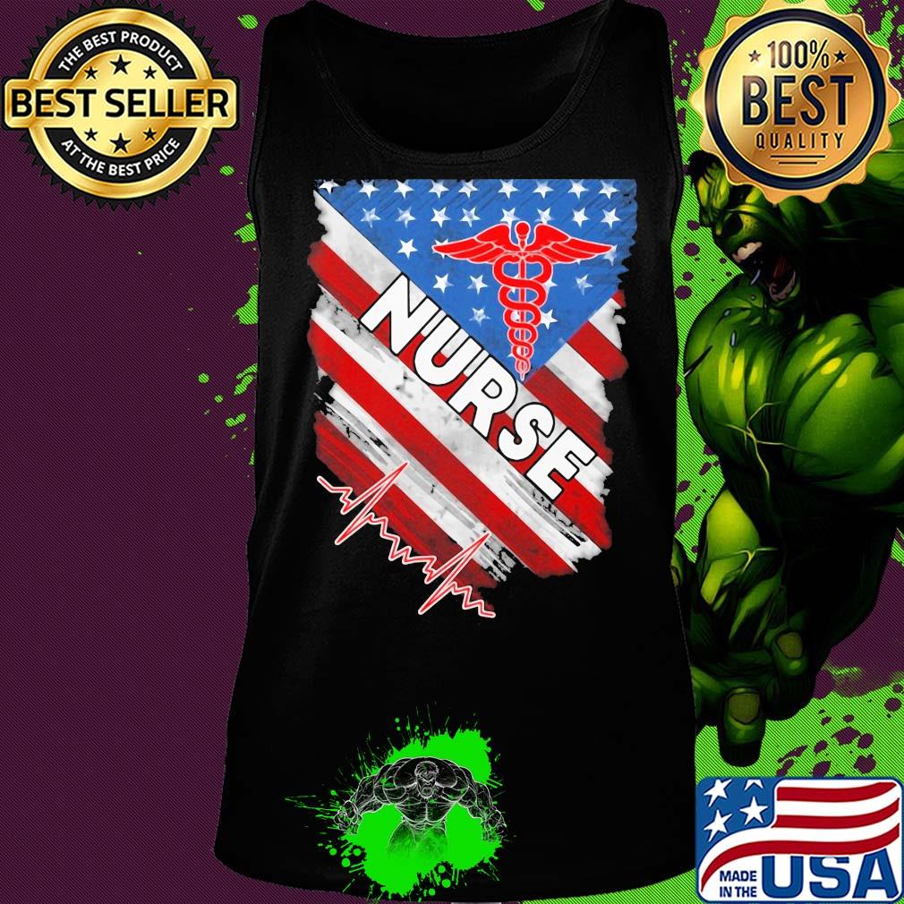 Nurse heartbeat american flag independence day s Tank top Nurse heartbeat american flag independence day s Tank top