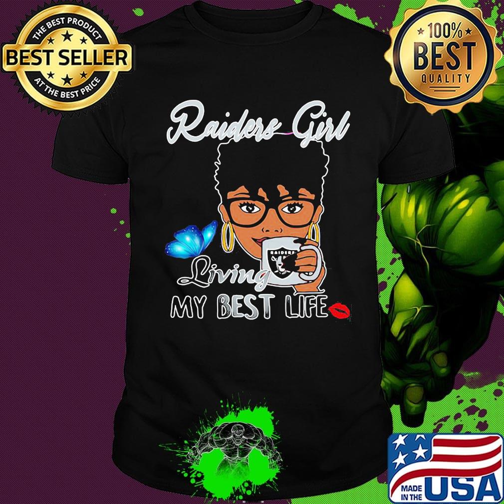 Oakland raiders girl living my best life butterfly shirt