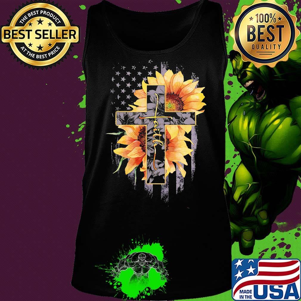 Official faith cross sunflower american flag version s Tank top Official faith cross sunflower american flag version s Tank top