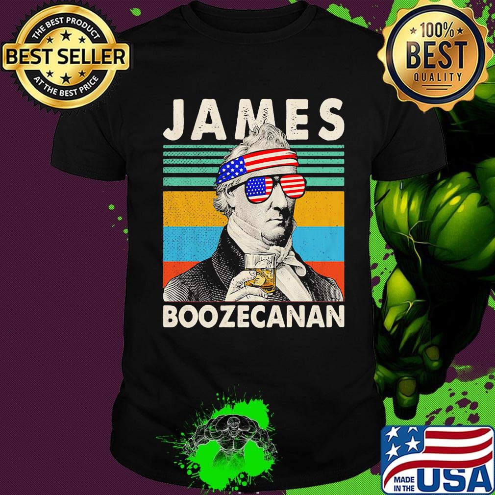 Official james boozecan wine american flag veteran independence day vintage retro shirt