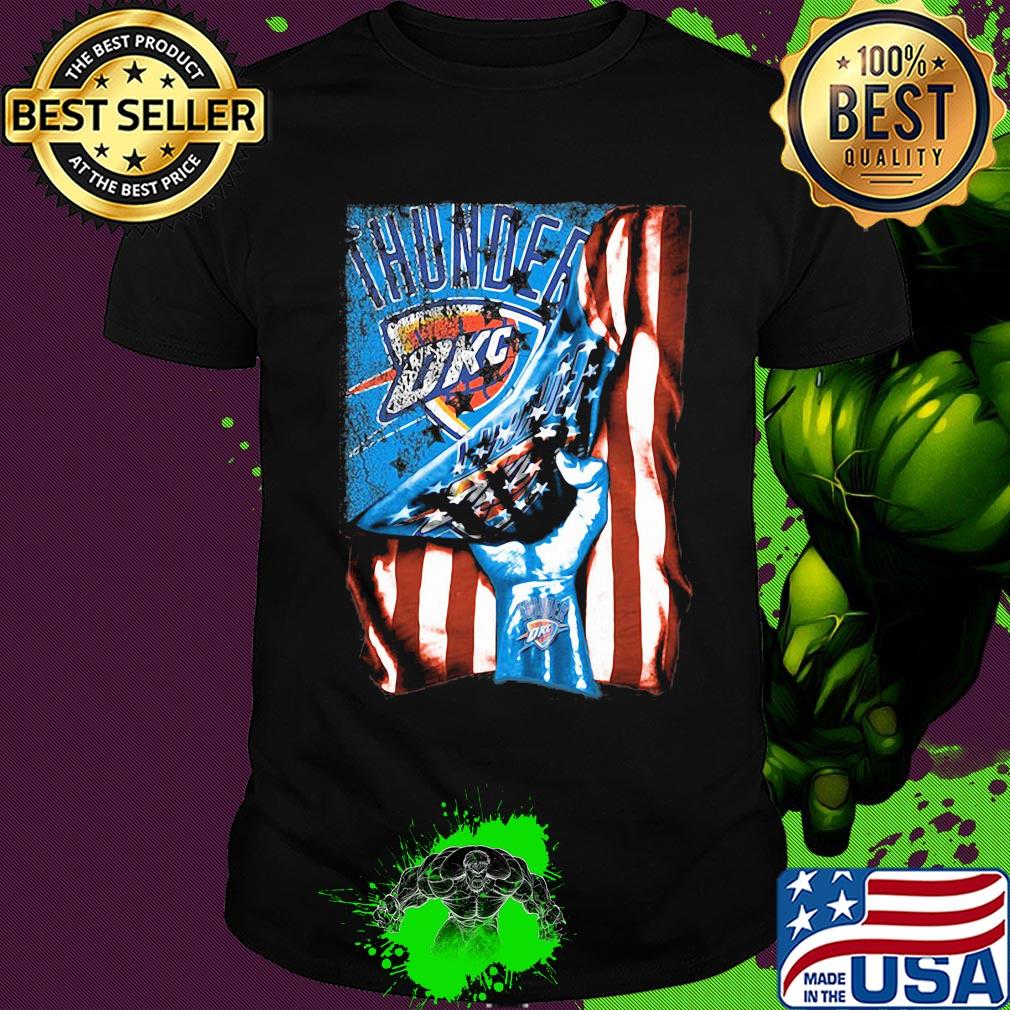Oklahoma city thunder american flag independence day shirt