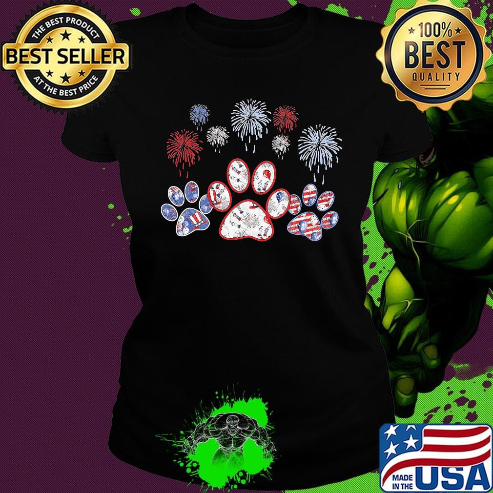 Paws dog firework america 4th of july independence day s Ladies tee Paws dog firework america 4th of july independence day s Ladies tee