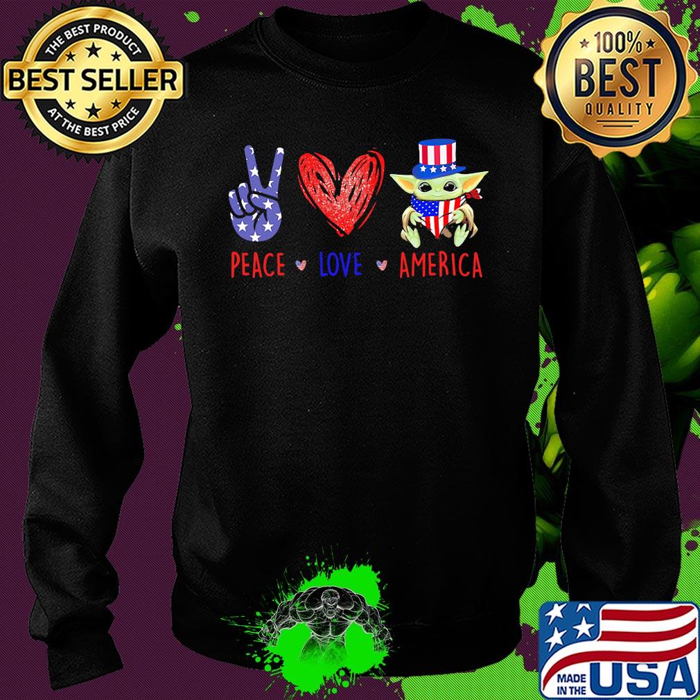 Peace love america baby yoda american flag independence day s Sweater Peace love america baby yoda american flag independence day s Sweater