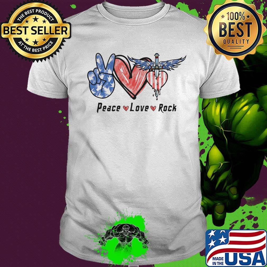 Peace love bon jovi rock american flag independence day shirt