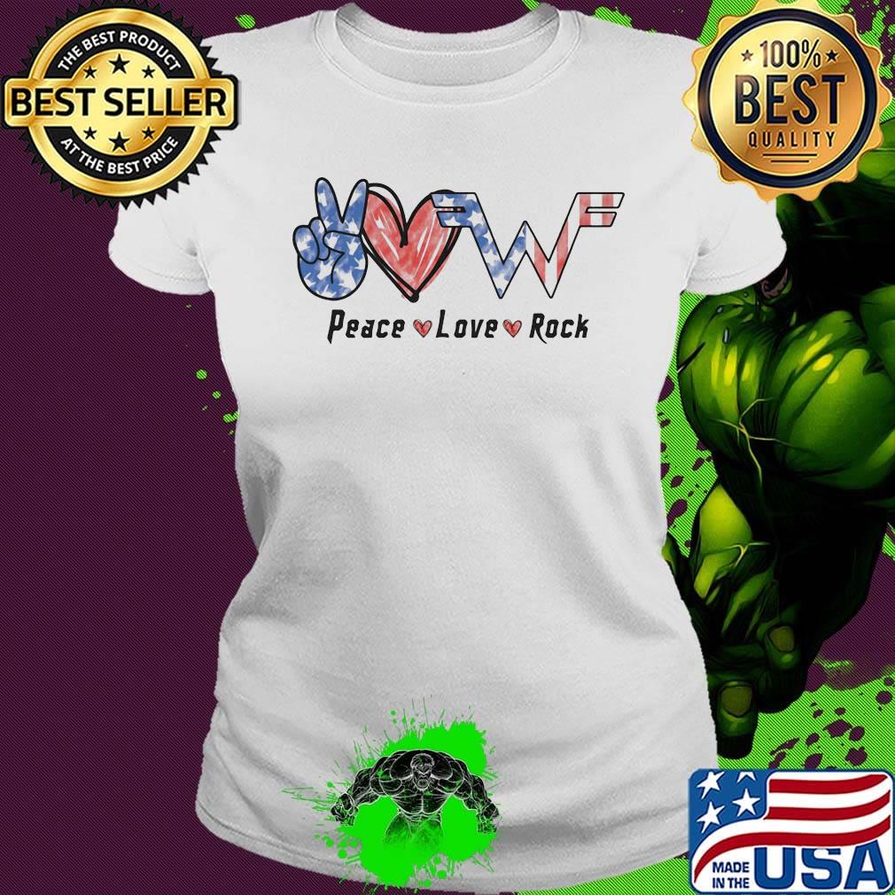 Peace love rock american flag independence day s Ladies tee Peace love rock american flag independence day s Ladies tee