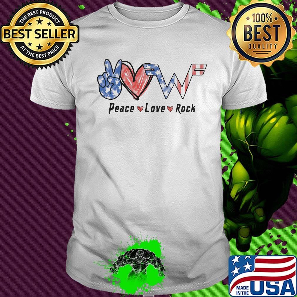 Peace love rock american flag independence day shirt
