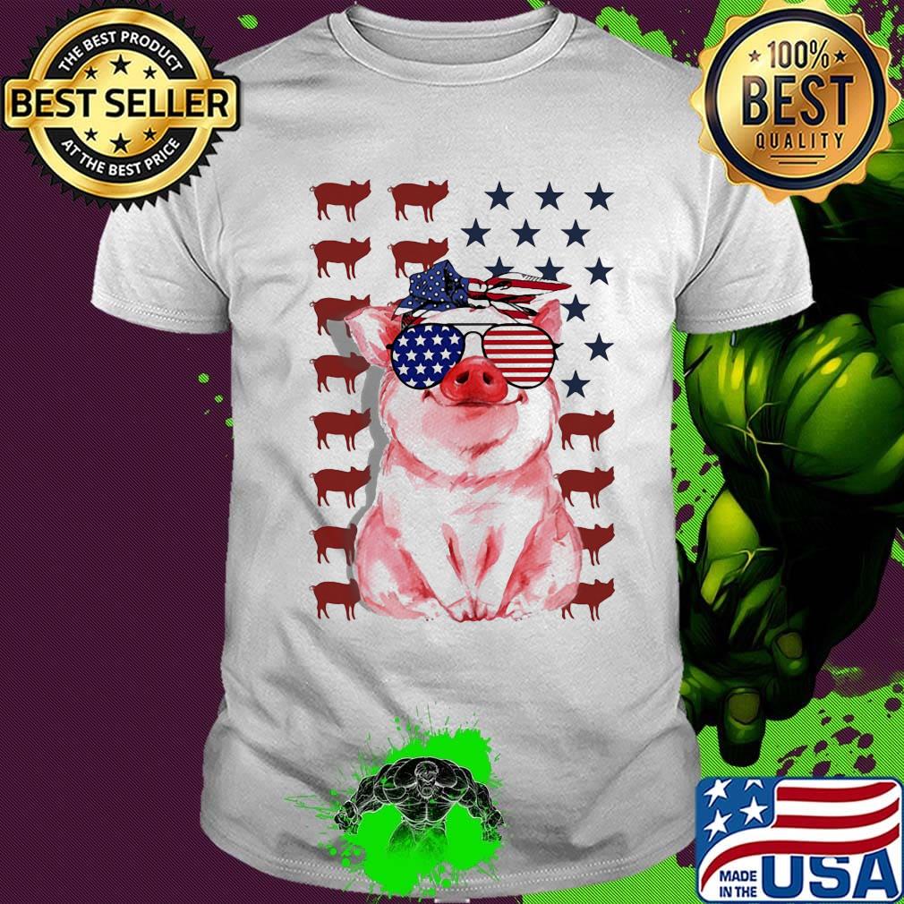 Pig American flag veteran Independence day shirt