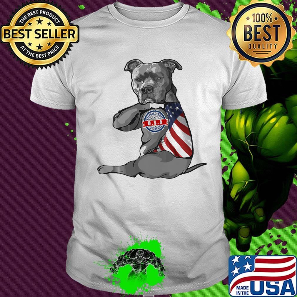 Pitbull tattoos usa 4th of july independence day shirt