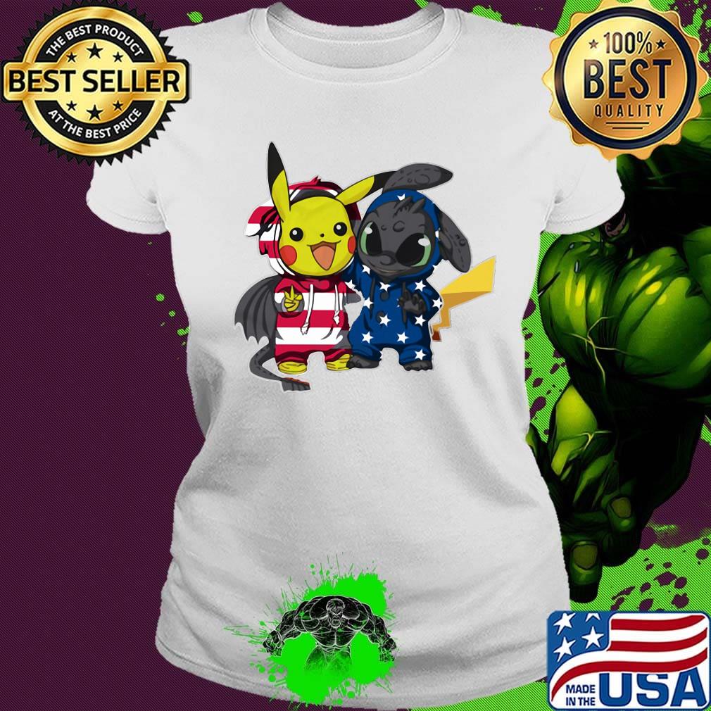 Pokemon and toothless america 4th of july independence day s Ladies tee Pokemon and toothless america 4th of july independence day s Ladies tee