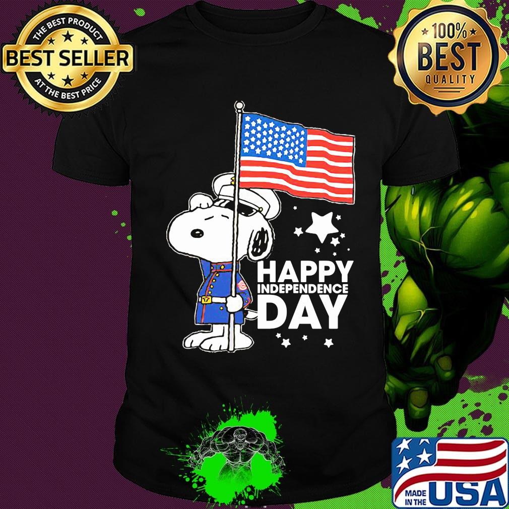 Police snoopy american flag happy independence day shirt