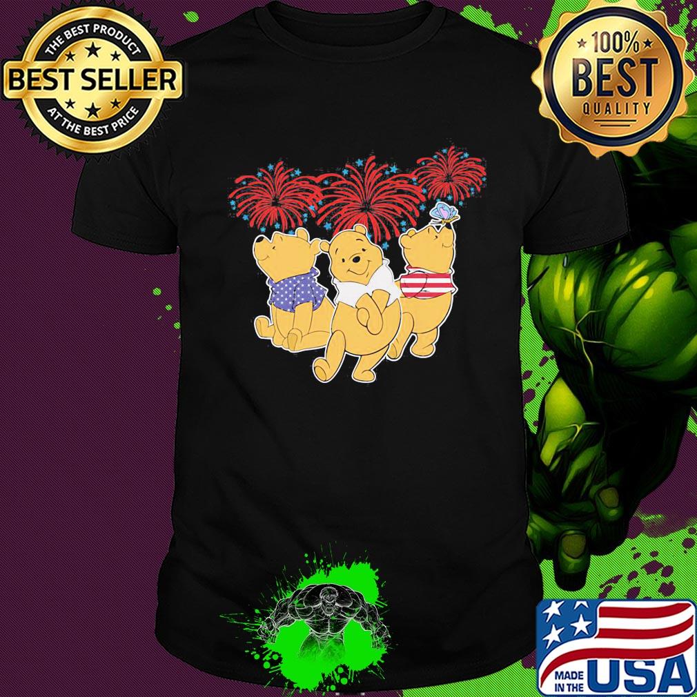 Pooh firework american flag independence day shirt