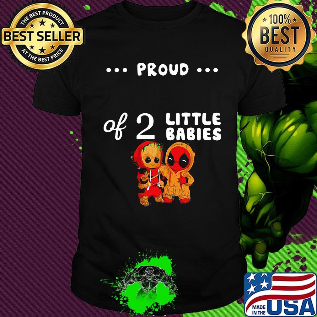 Proud of 2 little babies groot and spider man shirt