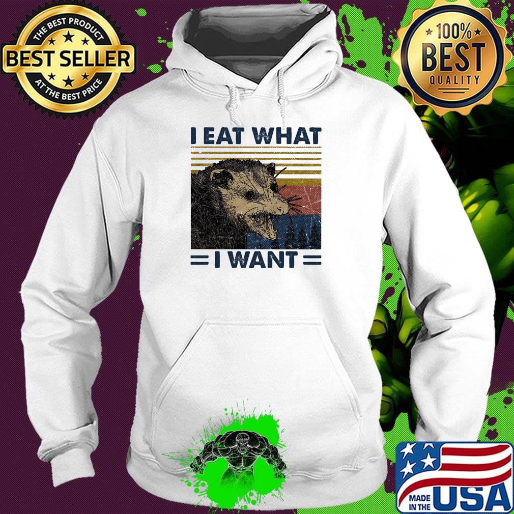 Raccoon i eat what i want vintage retro white s Hoodie Raccoon i eat what i want vintage retro white s Hoodie