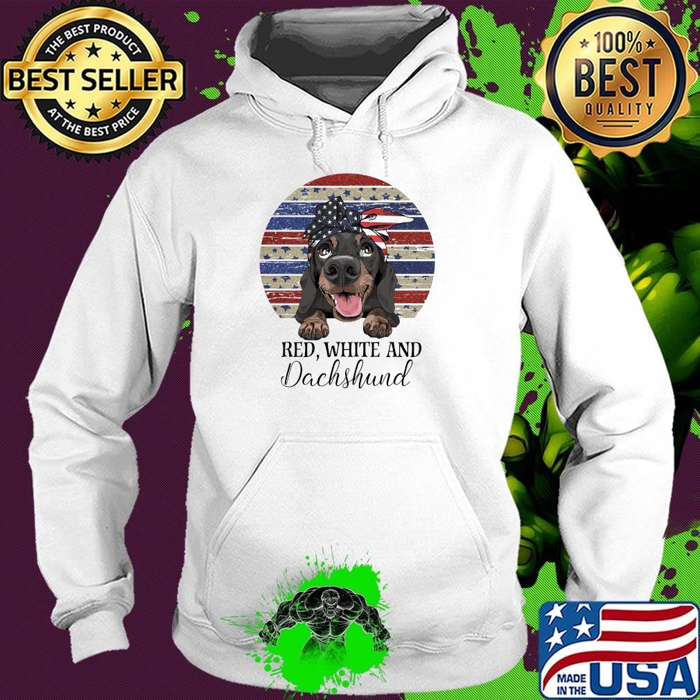 Red white and dachshund american flag independence day vintage retro s Hoodie Red white and dachshund american flag independence day vintage retro s Hoodie