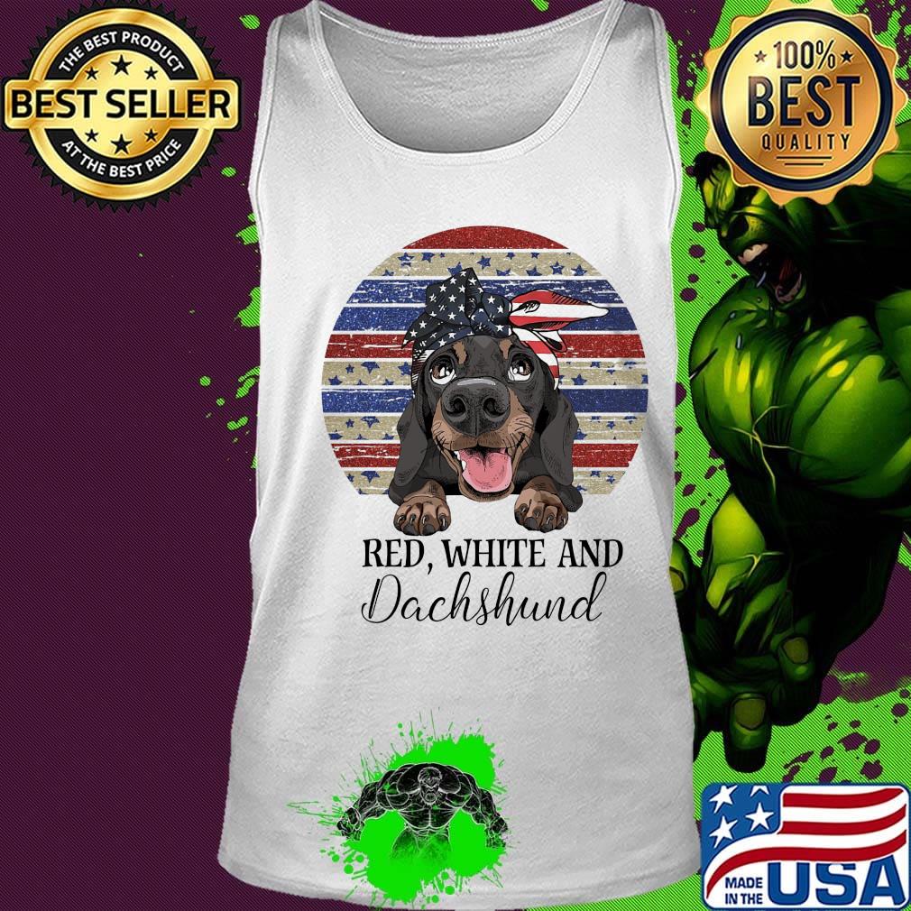 Red white and dachshund american flag independence day vintage retro s Tank top Red white and dachshund american flag independence day vintage retro s Tank top