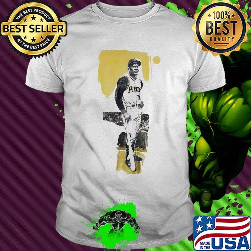 Roberto clemente pittsburgh pirates baseball team art colors shirt