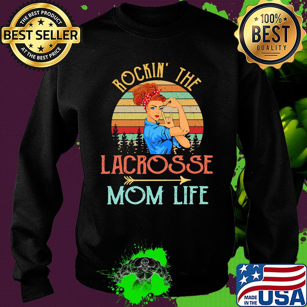 Rockin' the lacrosse mom life strong woman vintage retro s Sweater Rockin' the lacrosse mom life strong woman vintage retro s Sweater