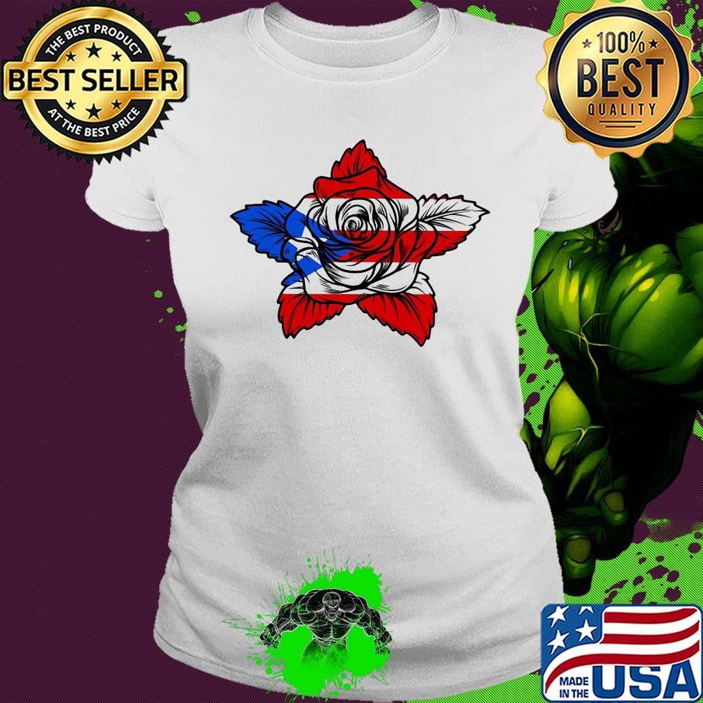 Rose American flag veteran Independence Day s Ladies tee Rose American flag veteran Independence Day s Ladies tee