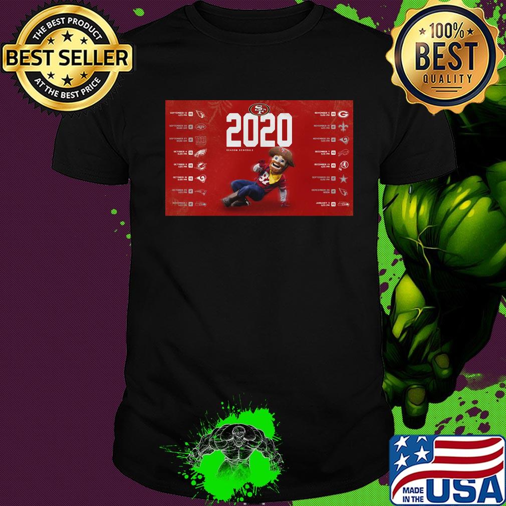 San francisco 49ers football 2020 season schedule shirt