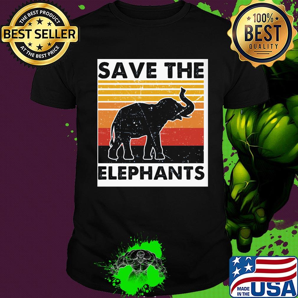Save the elephant vintage retro shirt