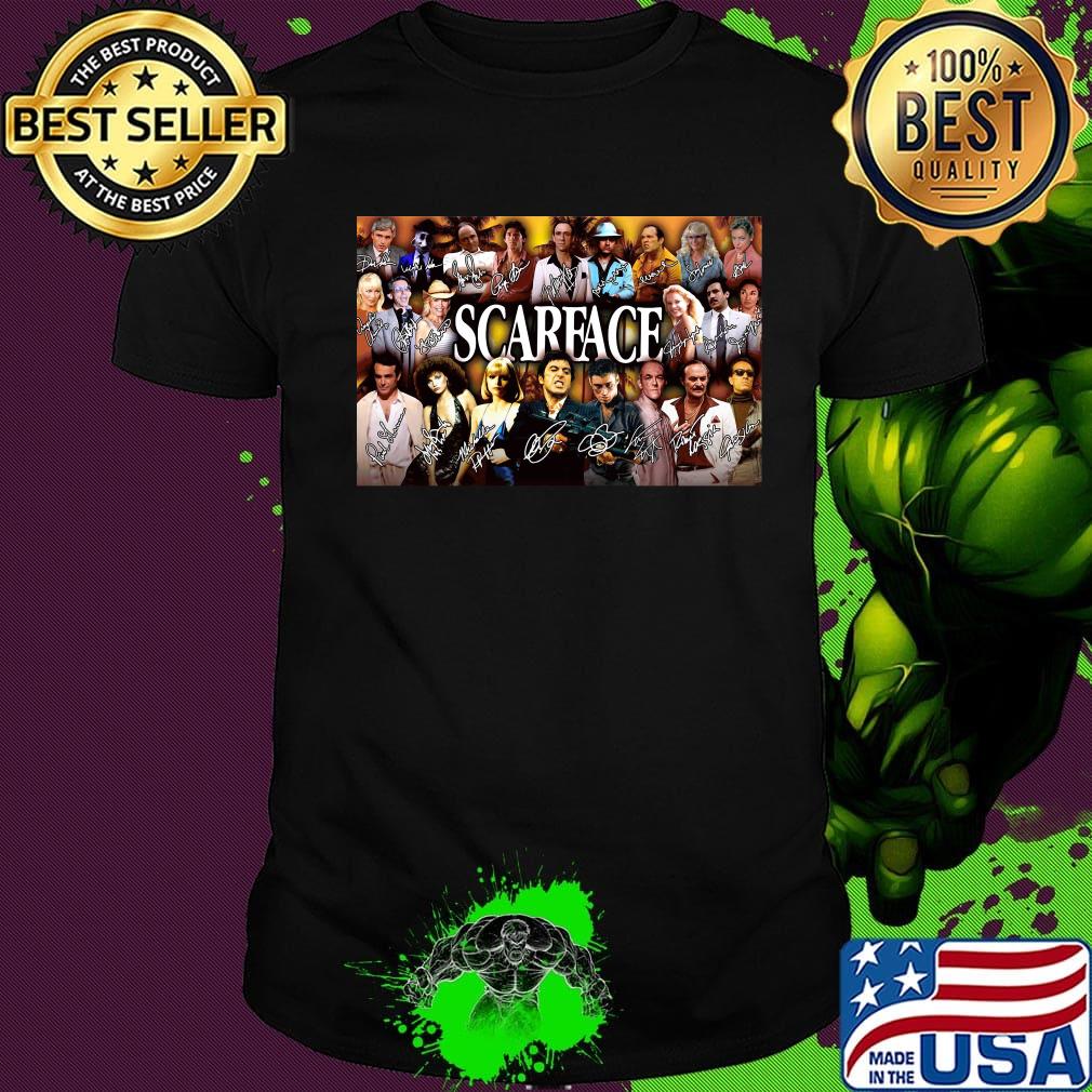 Scarface movie characters signatures poster shirt Scarface movie characters signatures poster shirt