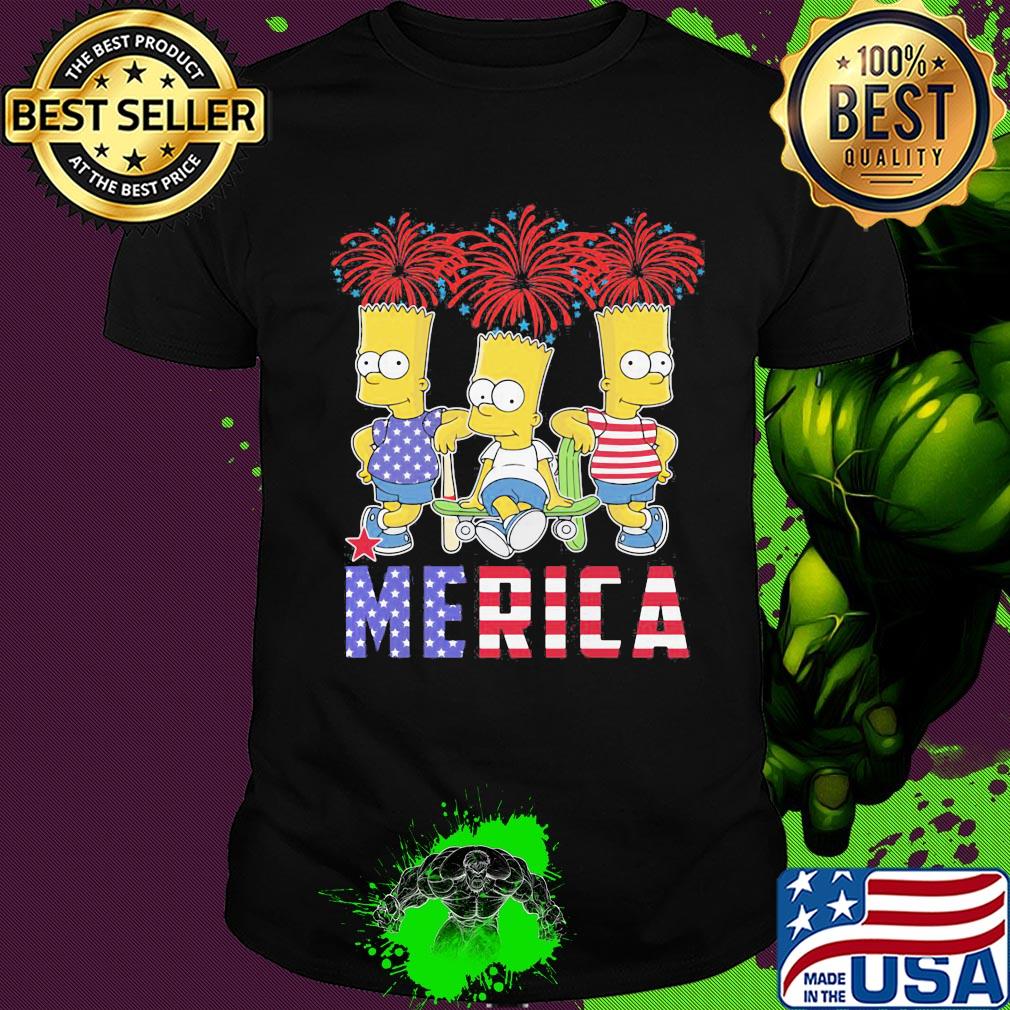 Simpsons merica firework american flag independence day shirt