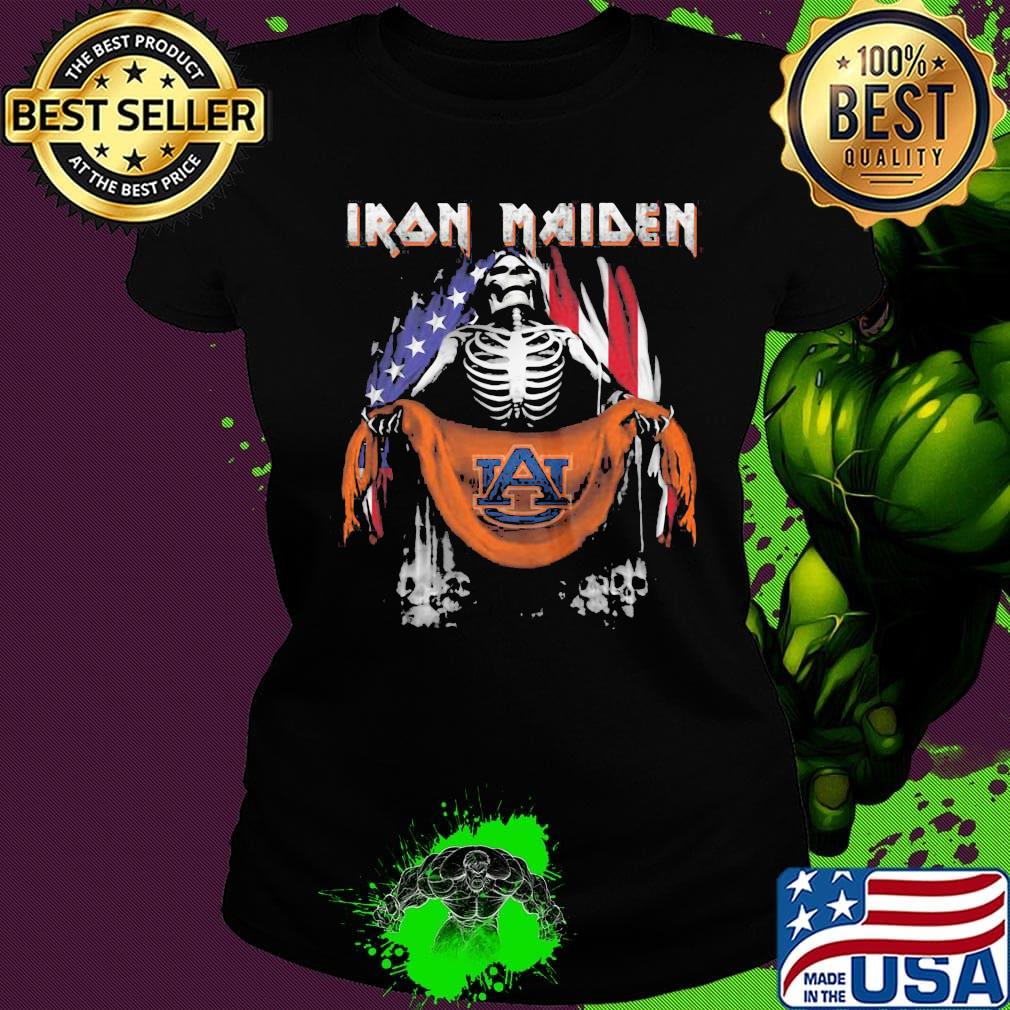 Skeleton iron maiden auburn tigers logo american flag independence day s Ladies tee Skeleton iron maiden auburn tigers logo american flag independence day s Ladies tee