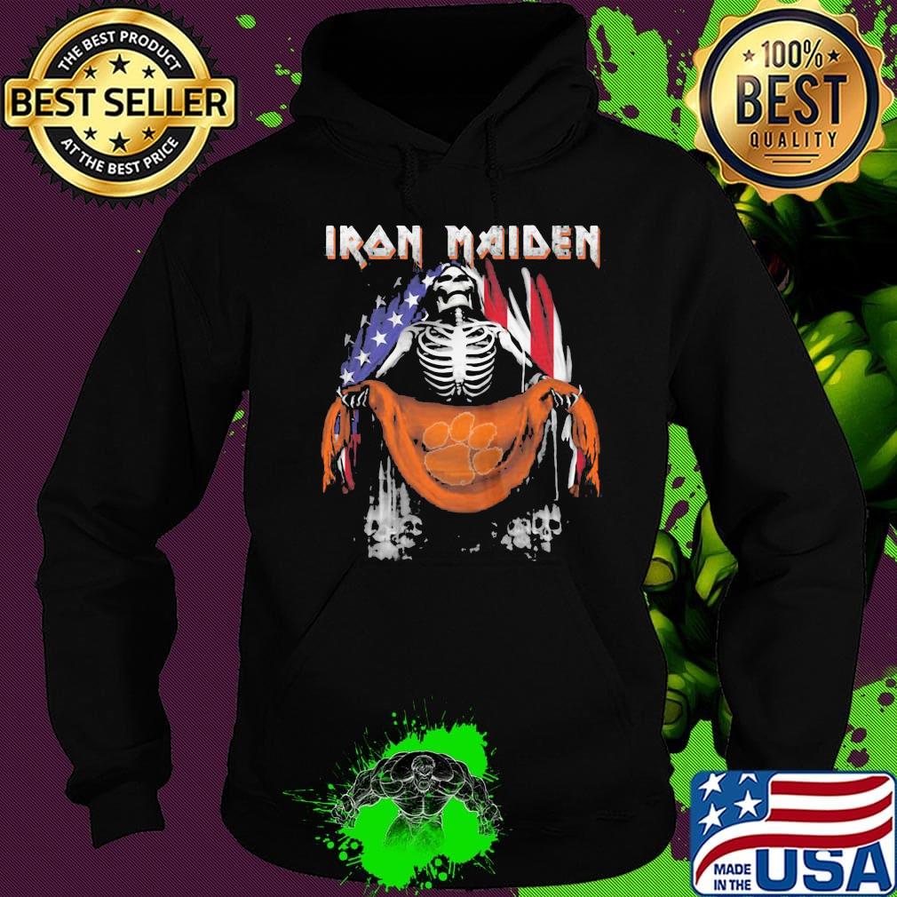 Skeleton iron maiden clemson tigers logo american flag independence day s Hoodie Skeleton iron maiden clemson tigers logo american flag independence day s Hoodie