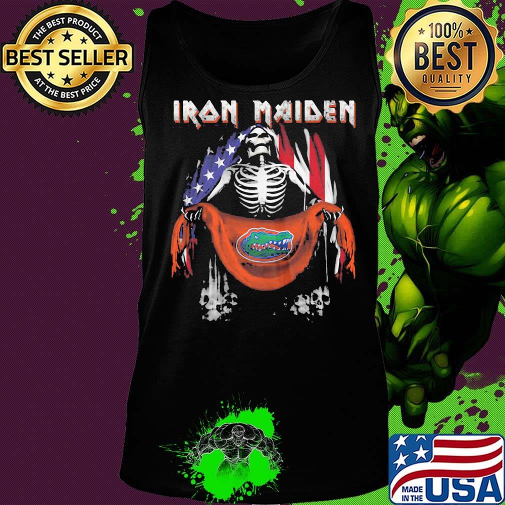 Skeleton iron maiden florida gators logo american flag independence day s Tank top Skeleton iron maiden florida gators logo american flag independence day s Tank top