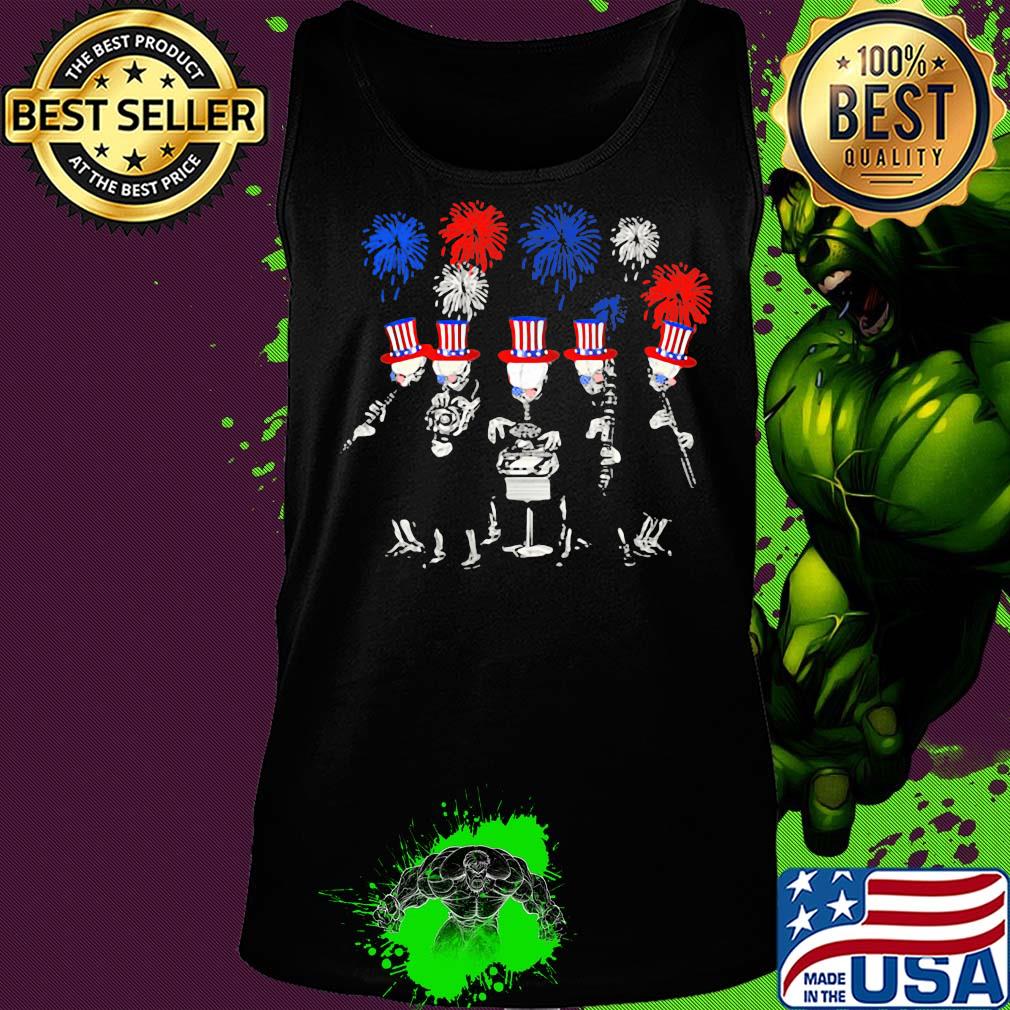 Skull drummer American flag veteran Independence day s Tank top Skull drummer American flag veteran Independence day s Tank top