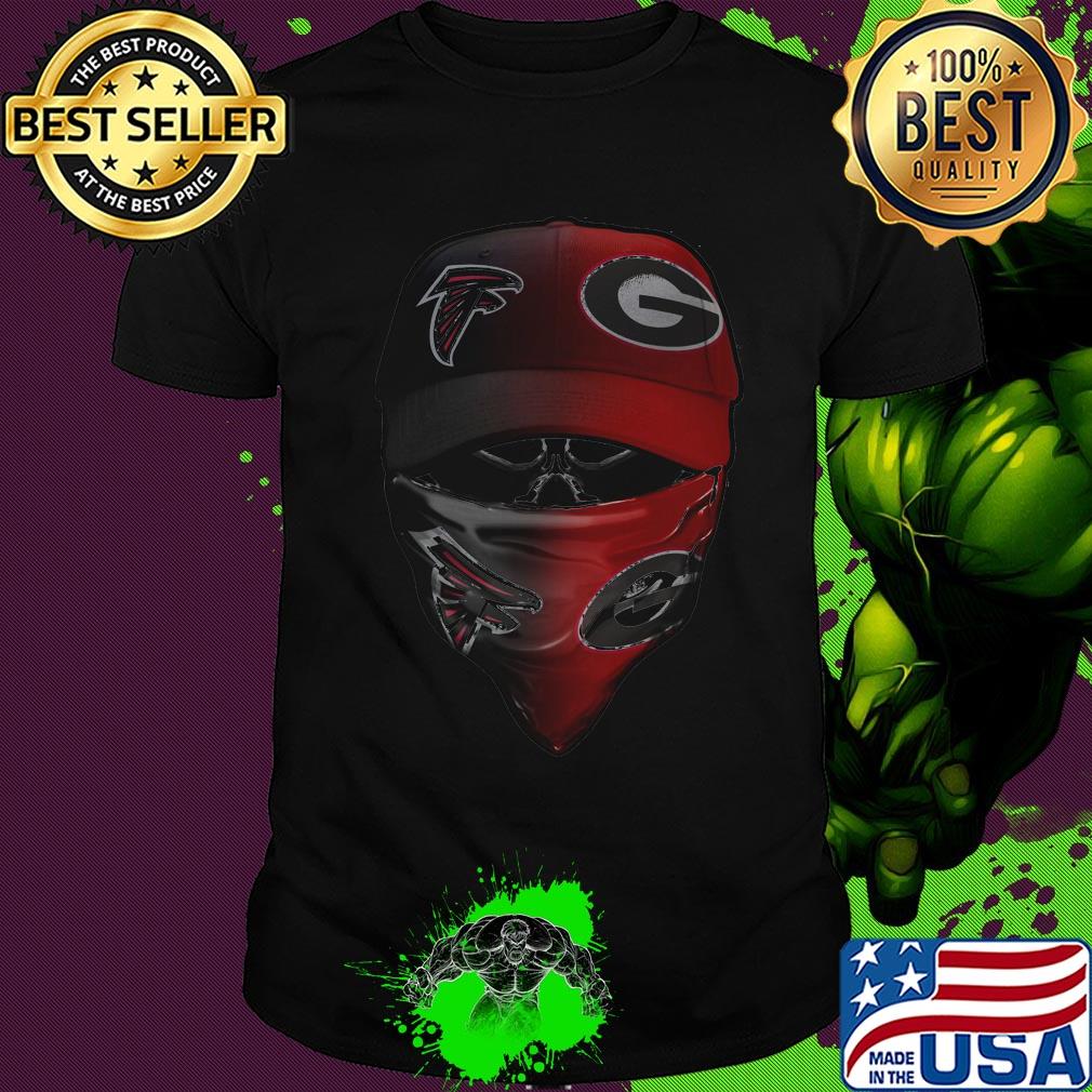 Skull mask atlanta falcons and green bay packers shirt