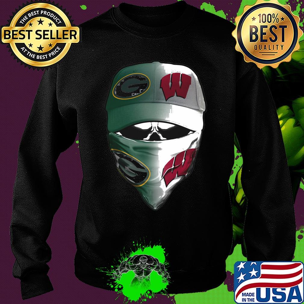 Skull mask green bay packers and wisconsin badgers s Sweater Skull mask green bay packers and wisconsin badgers s Sweater