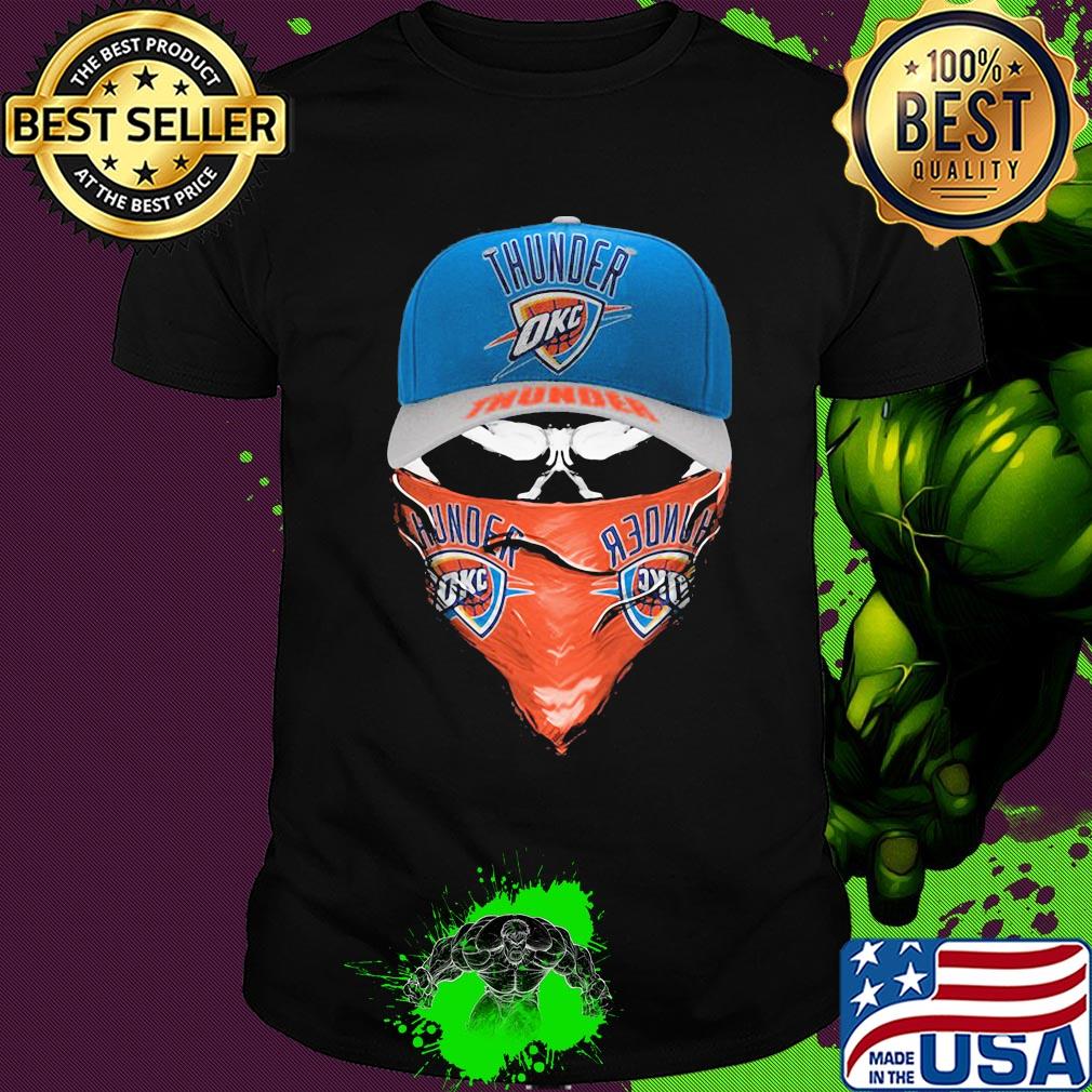 Skull mask oklahoma city thunder basketball logo shirt