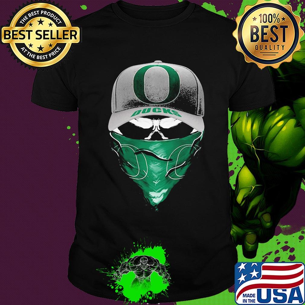 Skull mask oregon ducks football logo shirt