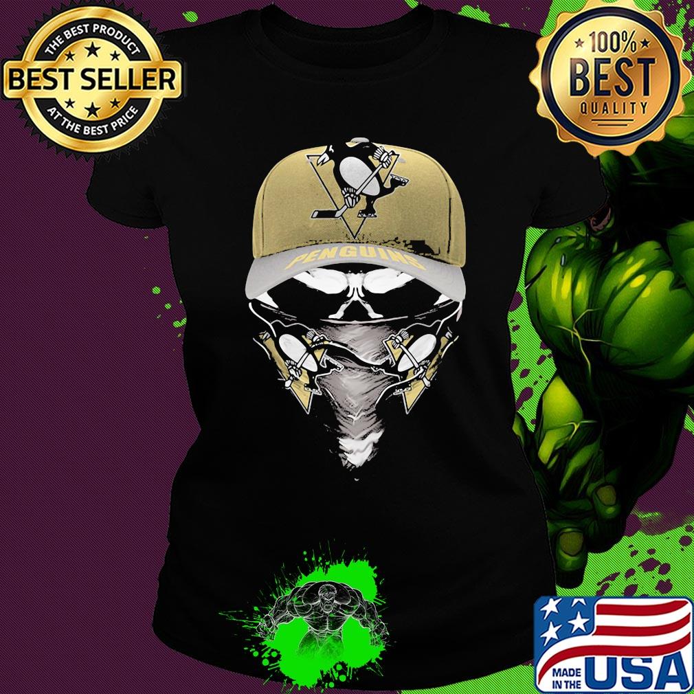 Skull mask pittsburgh penguins hockey logo s Ladies tee Skull mask pittsburgh penguins hockey logo s Ladies tee
