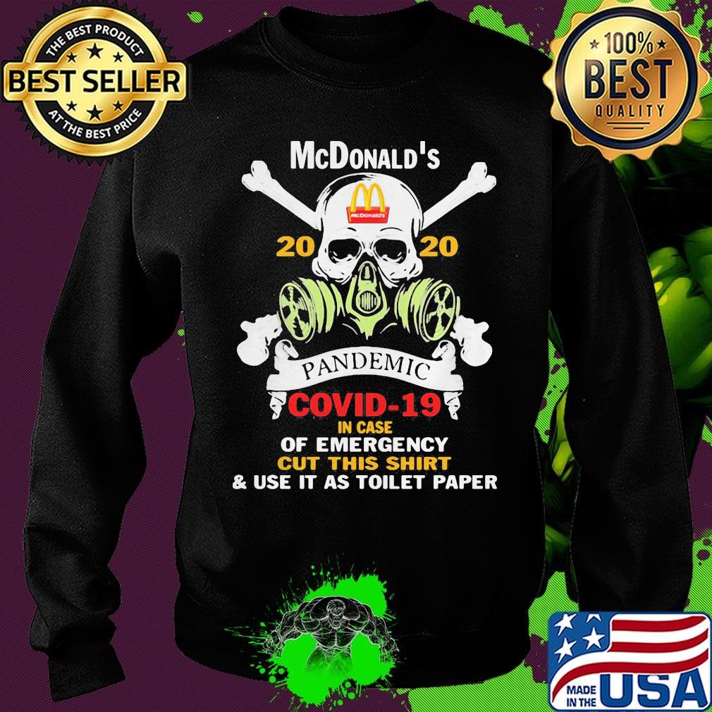 Skull mcdonald's 2020 pandemic covid-19 in case of emergency cut this shirt and use it as toilet paper s Sweater Skull mcdonald's 2020 pandemic covid-19 in case of emergency cut this shirt and use it as toilet paper s Sweater