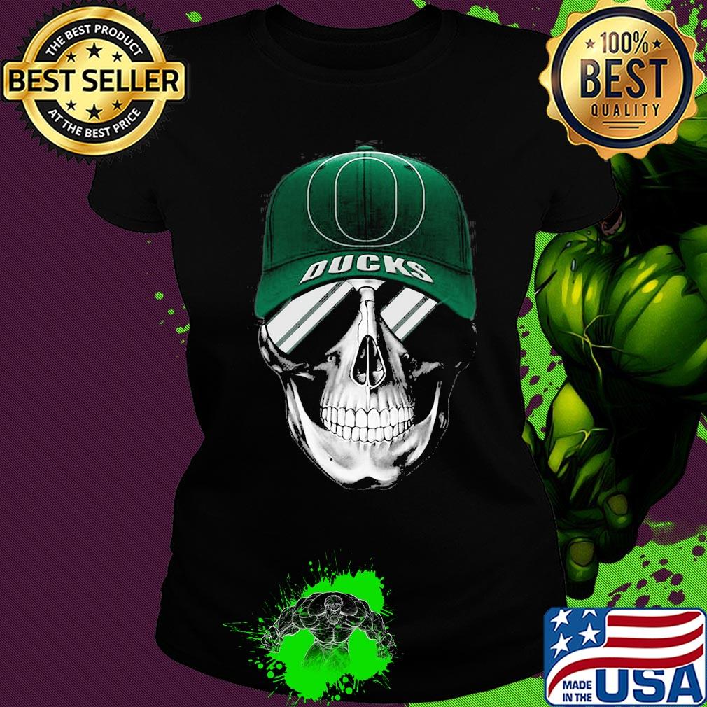 Skull smile oregon ducks s Ladies tee Skull smile oregon ducks s Ladies tee