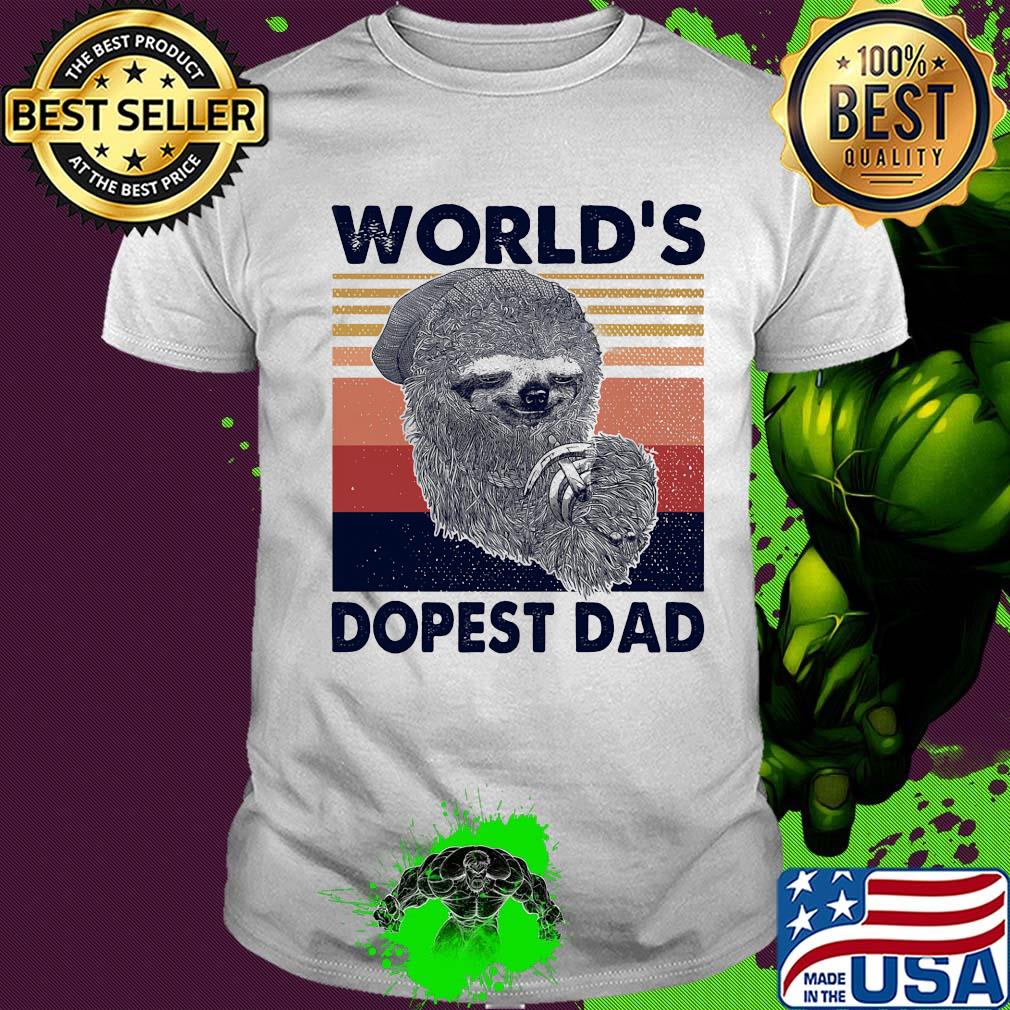 Sloth world's dopest dad happy father's day vintage retro shirt