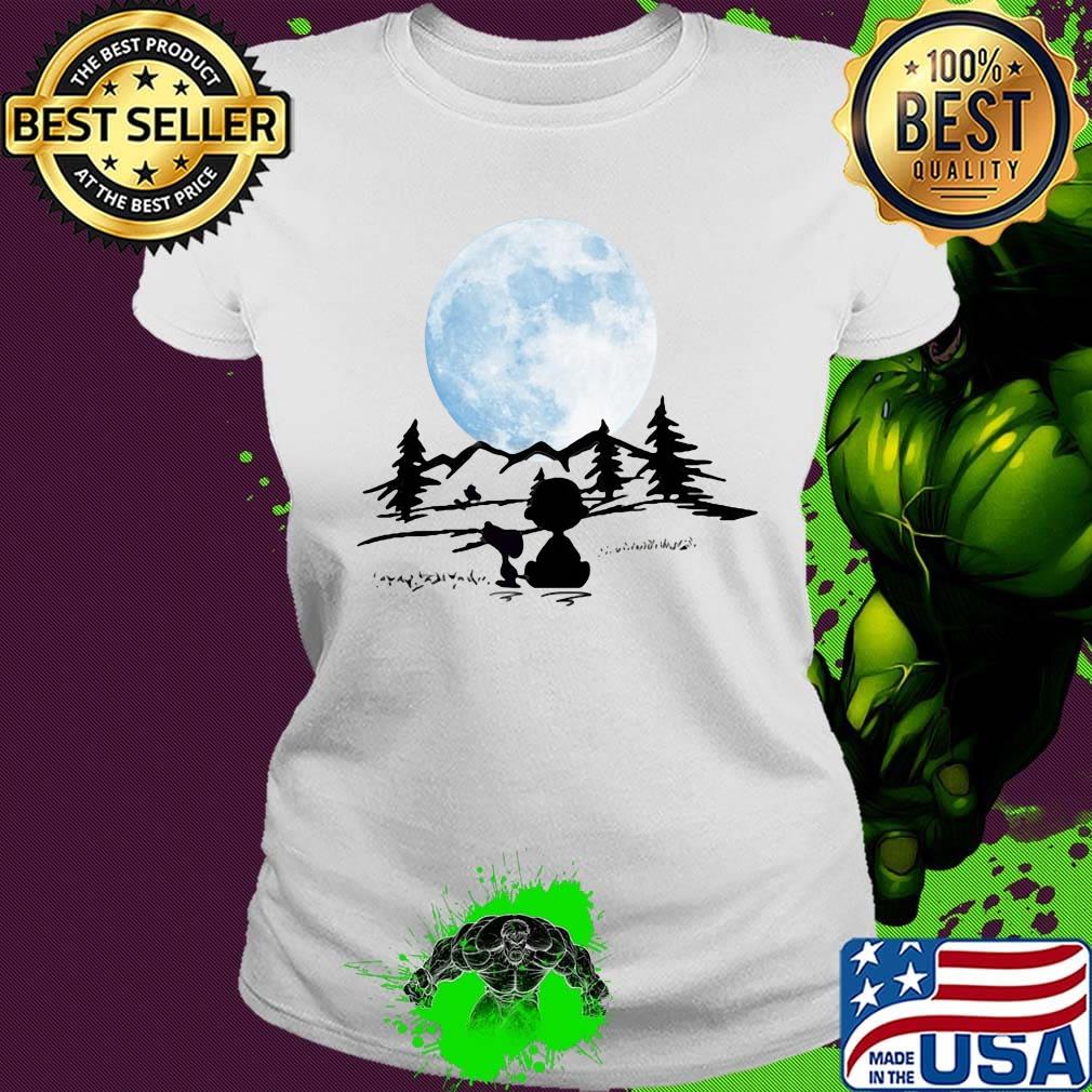 Snoopy and charlie brown camping moon s Ladies tee Snoopy and charlie brown camping moon s Ladies tee
