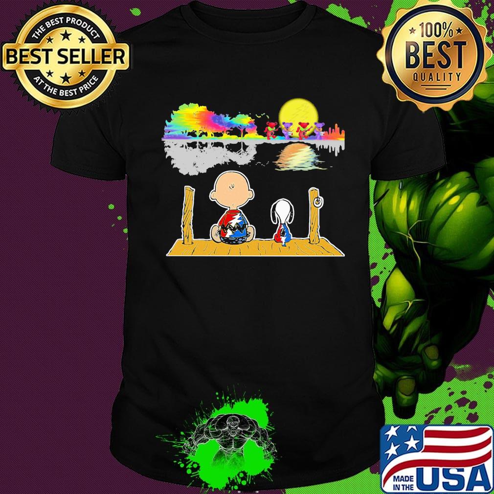Snoopy and charlie brown hippie bear guitar dance shirt