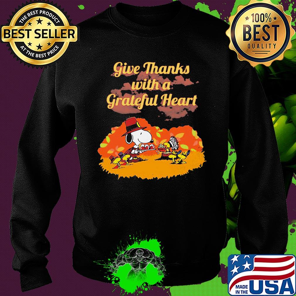 Snoopy and woodstock give thanks with a grateful heart moon s Sweater Snoopy and woodstock give thanks with a grateful heart moon s Sweater