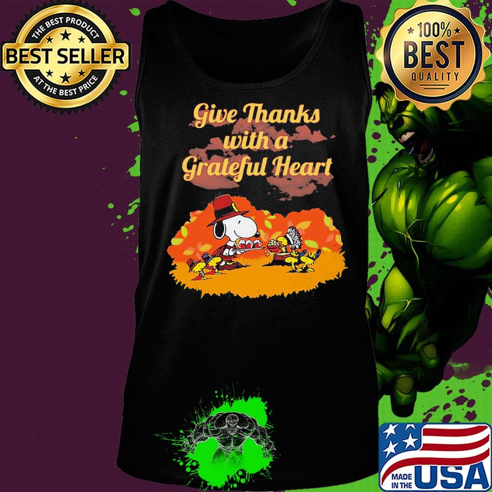 Snoopy and woodstock give thanks with a grateful heart moon s Tank top Snoopy and woodstock give thanks with a grateful heart moon s Tank top